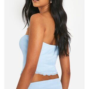 Boohoo Lettuce Hem Scarf Top - Size 12 - NWT